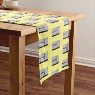 French door refrigerator cartoon illustration short table runner