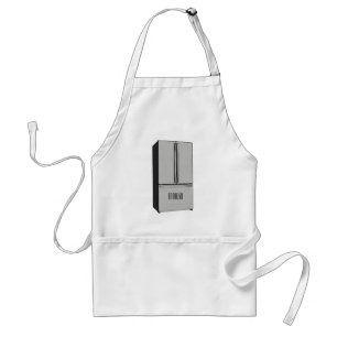 French door refrigerator cartoon illustration standard apron