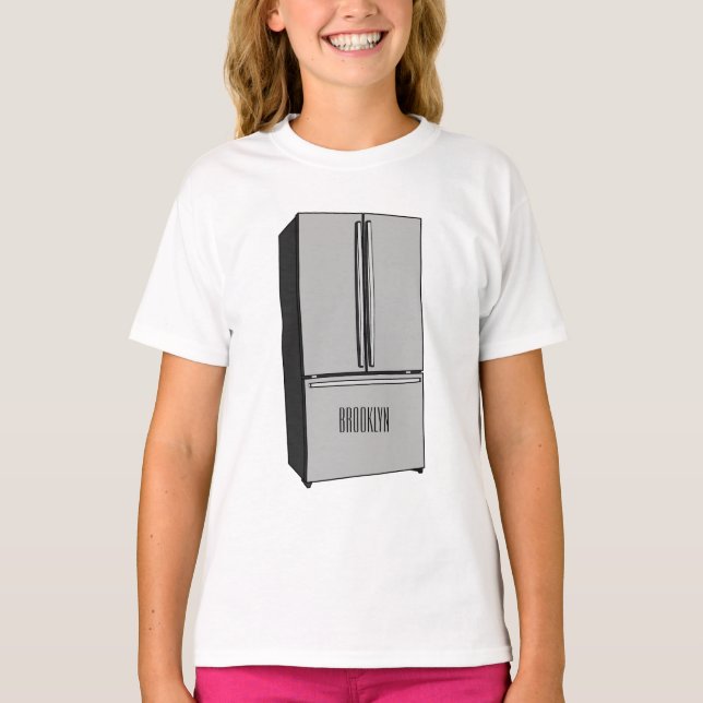 French door refrigerator cartoon illustration T-Shirt (Front)