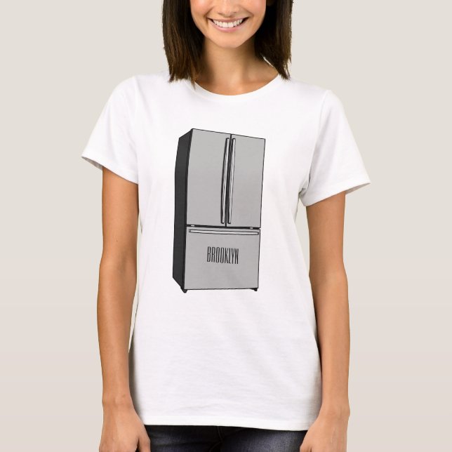 French door refrigerator cartoon illustration T-Shirt (Front)