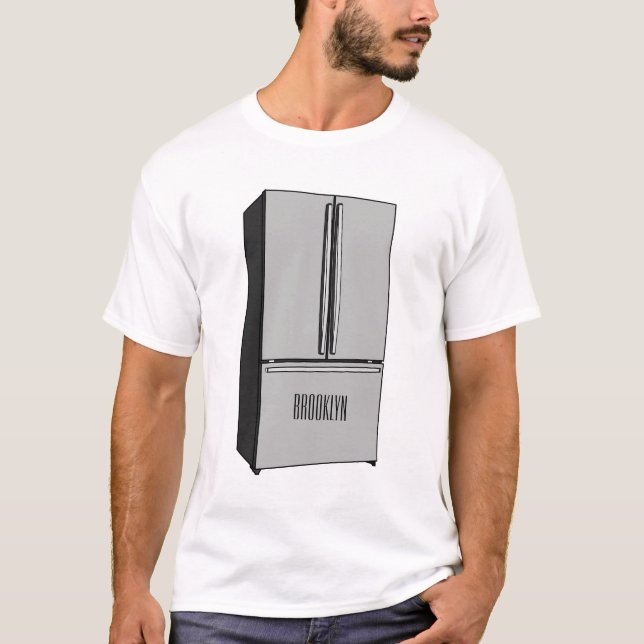 French door refrigerator cartoon illustration T-Shirt (Front)