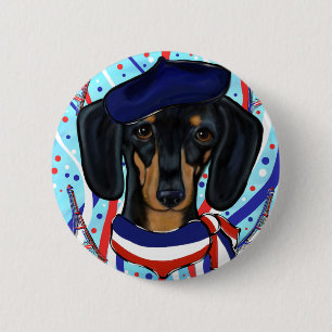 French Doxie 6 Cm Round Badge