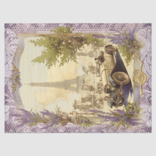 French Eiffel Tower Lavender Lace Tissue Paper