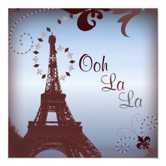 French eiffel tower vintage paris bridal shower card
