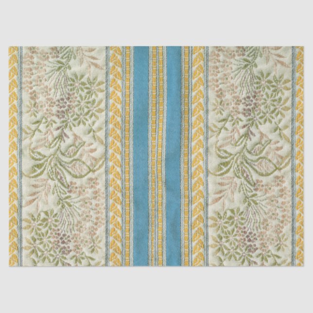 French Embroidered Flower Fabric Look Tissue Paper (Front)