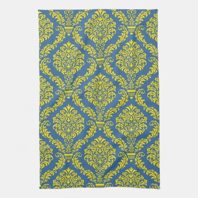 French Empire Damask Pattern #12 Tea Towel (Vertical)