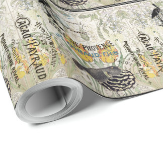 French Ephemera Art Nouveau Tulip Flowers Wrapping Paper