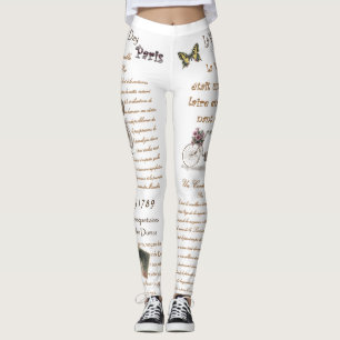 French Ephemera ~ Script ~ Handwriting ~ Paris ~*~ Leggings