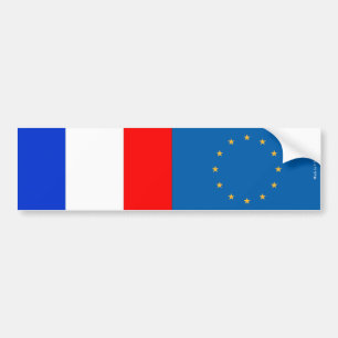 French & European Union Flags Bumper Sticker