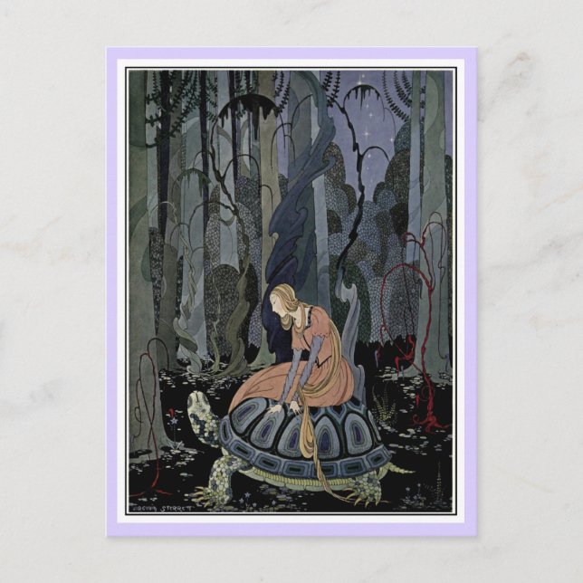 French fairy tales: Blondine and Bonne-Biche Postcard (Front)