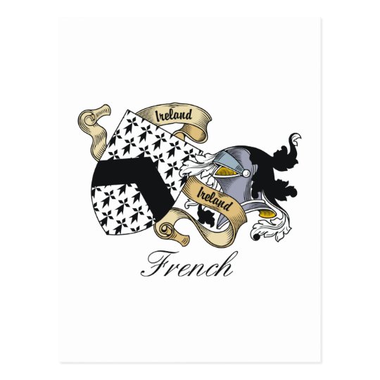 French Family Crest Postcard