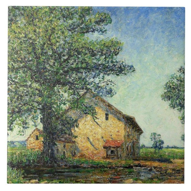 French Farm at La Petite Mare (by Francis Picabia) Tile (Front)
