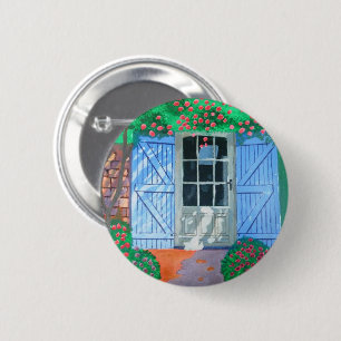 French farm yard 6 cm round badge