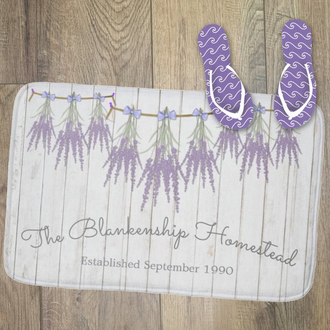 French Farmhouse Lavender Flower Bundles Custom Bath Mat (Creator Uploaded)