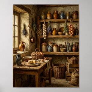 French Farmhouse Pantry Copper Canisters I Poster