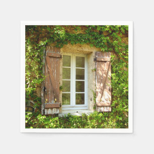 French Farmhouse Window & Shutters Paper Napkins