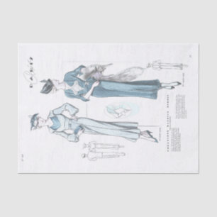 French Fashion Advertisement Chic Dress Decoupage  Tissue Paper