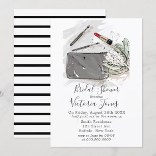 French Fashion And Protea Bridal Shower Invitation