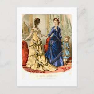 French fashion for the salon, 1875 postcard