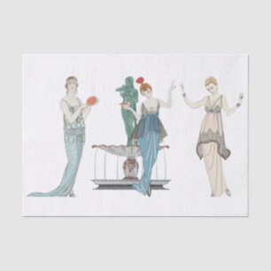 French Fashion Ladies Art Deco Decoupage Scraps Tissue Paper
