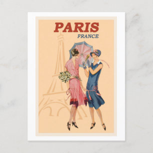 French Fashion Paris France Retro Travel Postcard
