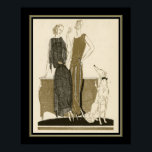 French Fashion Pochoir Art Deco Poster<br><div class="desc">Art Deco,  French Fashion,   Pochoir  Print C.1920 16x20 shown. Available in other sizes and on other products.</div>