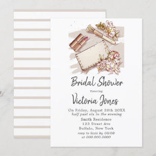 French Fashion Rose Gold Bridal Shower Invitation