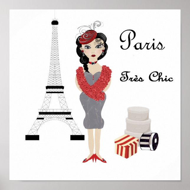 French Fashion Theme Modern Poster Print (Front)