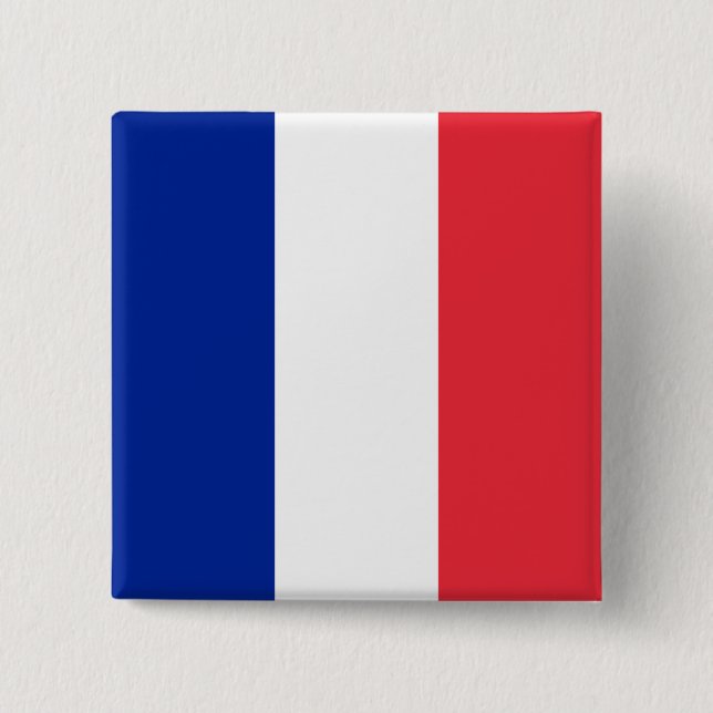 French Flag 15 Cm Square Badge (Front)