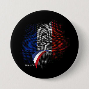 French flag 7.5 cm round badge