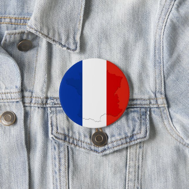 French flag 7.5 cm round badge (In Situ)