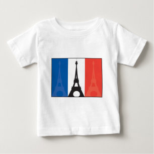 French Flag and Eiffel Tower Baby T-Shirt