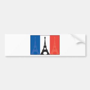 French Flag and Eiffel Tower Bumper Sticker