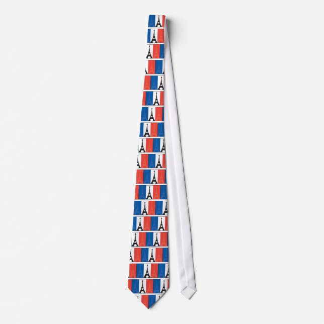 French Flag and Eiffel Tower Tie (Front)
