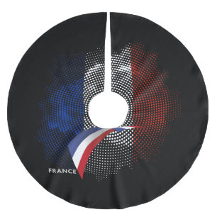 French flag brushed polyester tree skirt