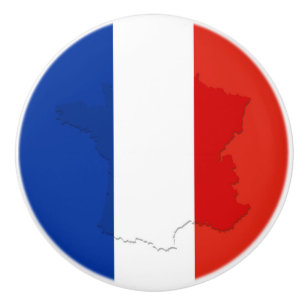 French flag ceramic knob