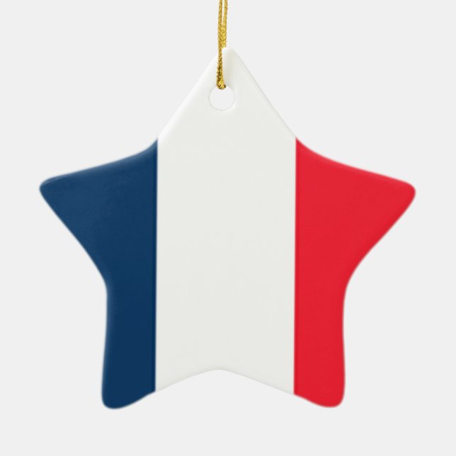 French Flag Ceramic Tree Decoration (Front)