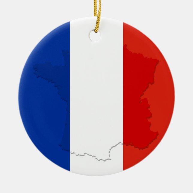 French flag ceramic tree decoration (Front)