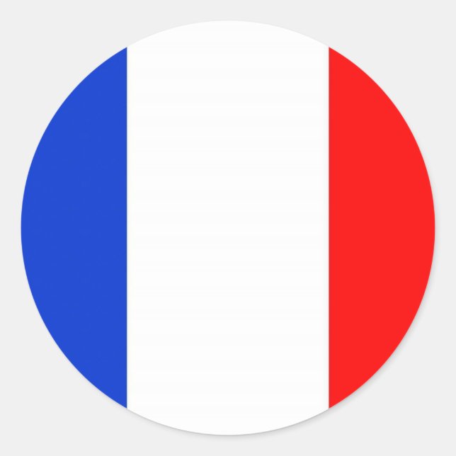 French Flag Classic Round Sticker (Front)