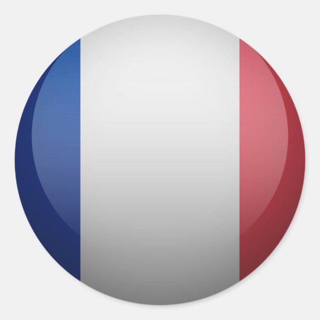 French flag classic round sticker (Front)