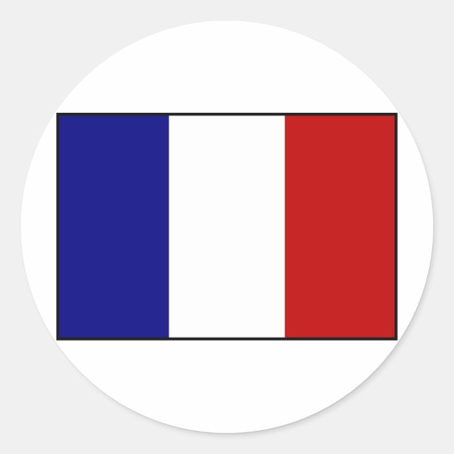 French Flag Classic Round Sticker (Front)