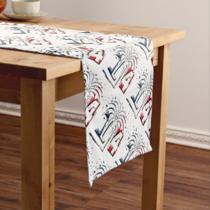 French Flag Colors Number 14, Bastille Day Medium Table Runner