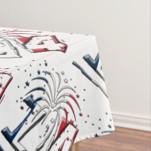 French Flag Colors Number 14, Bastille Day Tablecloth