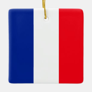 French Flag Colours Blue White Red Tricolor Ceramic Ornament