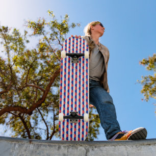 French Flag Colours Hearts Pattern Patriotic Skateboard