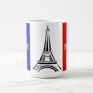 French Flag & Eiffel Tower Design Coffee Mug
