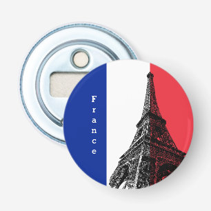 French flag & Eiffel Tower - France /sports fans Bottle Opener