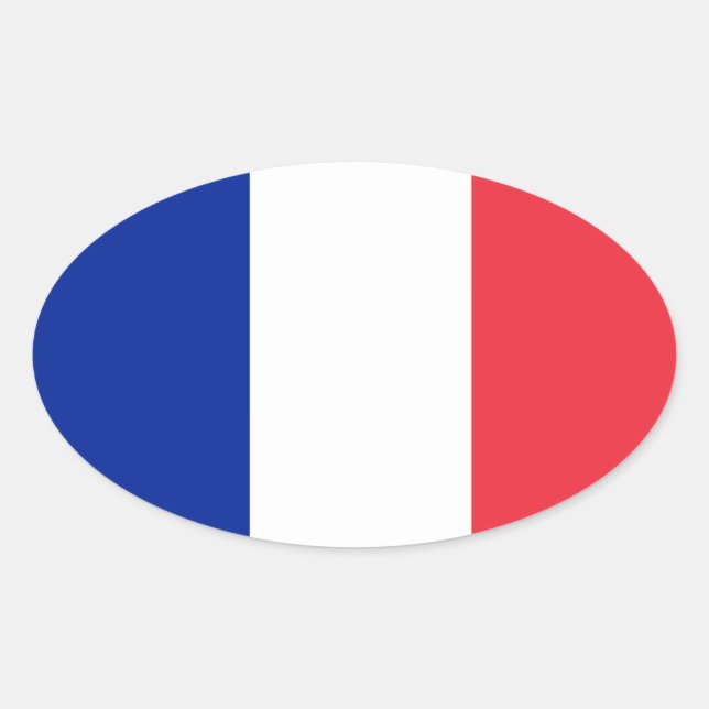 French* Flag European-style Oval Sticker (Front)
