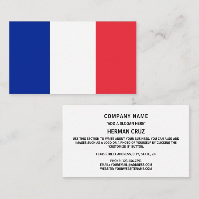 French Flag, Flag of France Business Card (Front/Back)