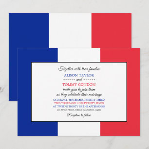 French Flag, Flag of France Wedding Invitation